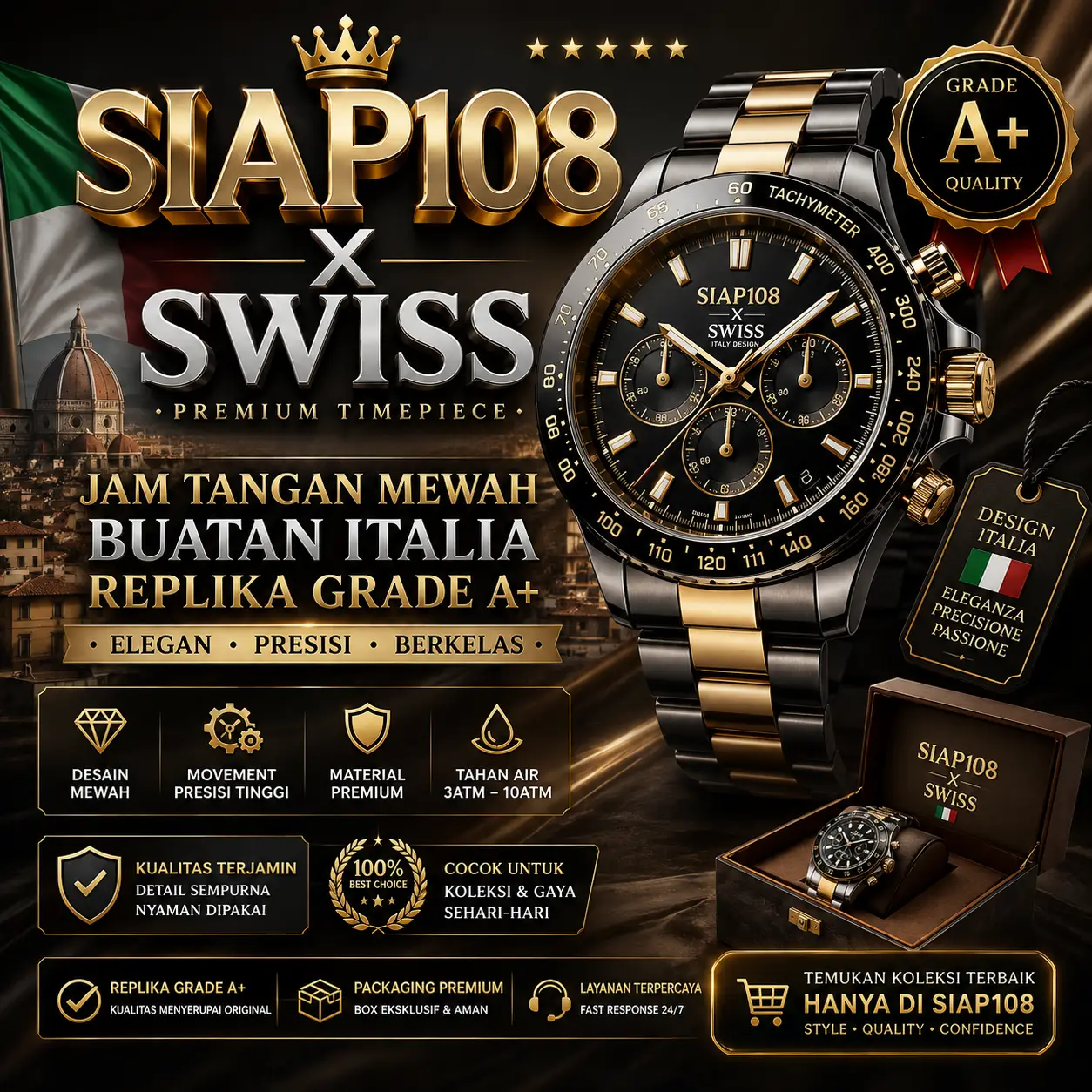 Jam Tangan Front Black 